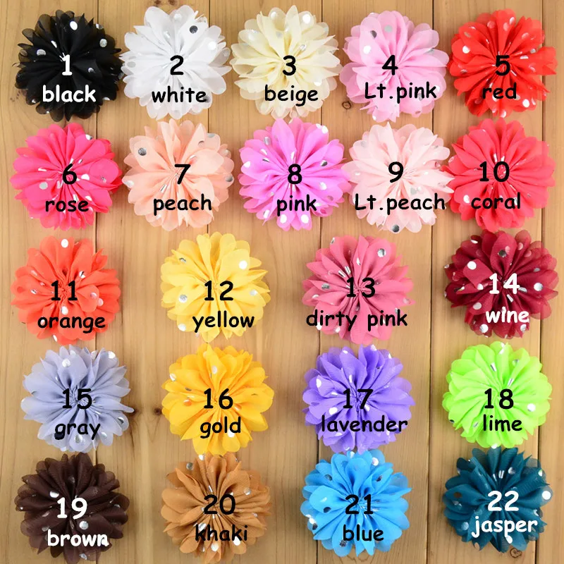 gold dots chiffon flower (1)