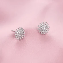 WEIMANJINGDIAN циркония цветок серьги-гвоздики для женщин в серебро или золото цвета покрытием