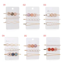 Мода жемчужная заколка для женщин Девушка горный хрусталь заколка зажим для волос аксессуары для укладки волос