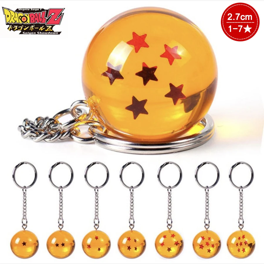 

2.7X2.7cm 7 Dragon Ball Crystal 1-7Star Dragon Ball Z Figure Boys Toy PVC Model Anime Collection Kid Toy Car Keychain Pendant