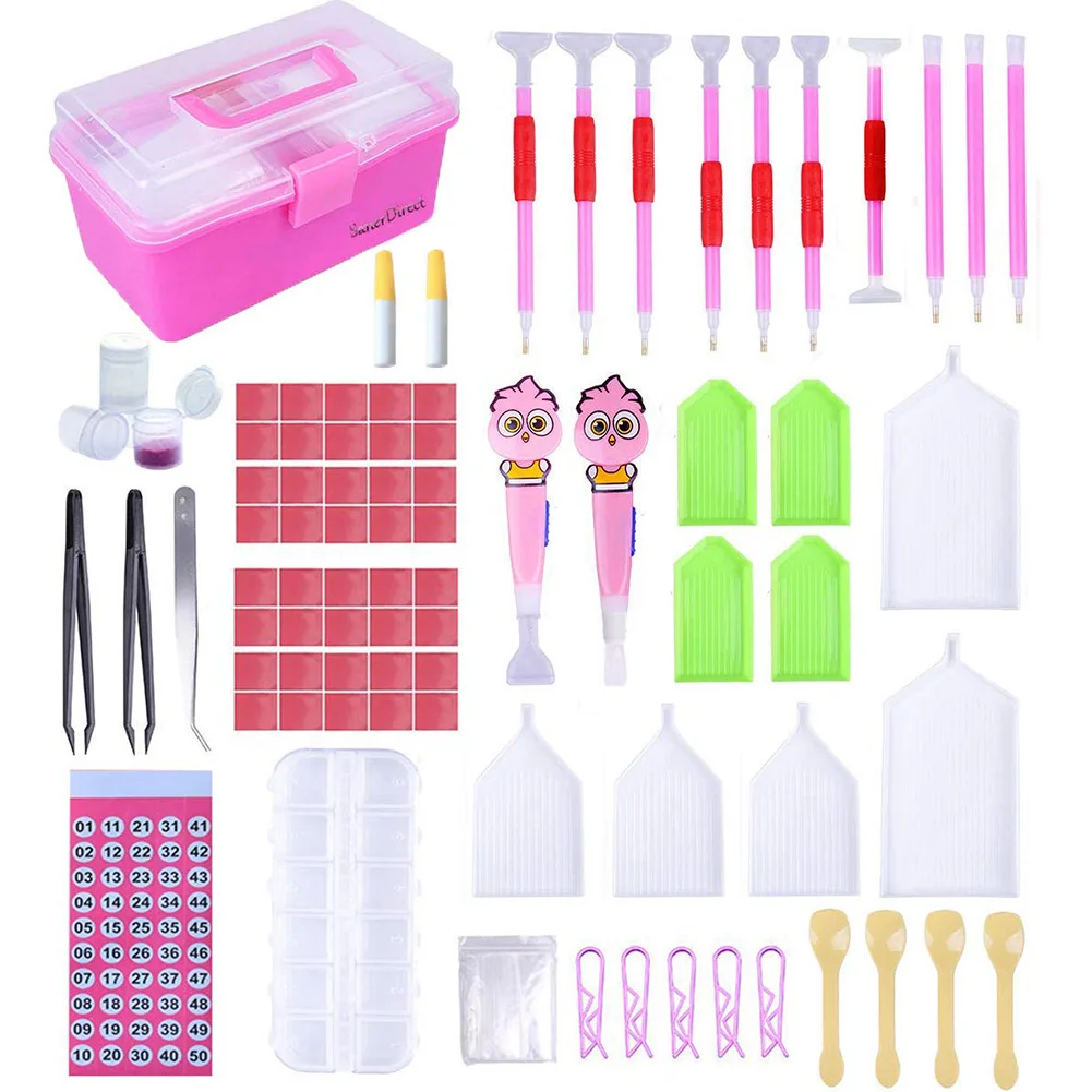 

121pcs/set Tool Accessories Adults Storage Box Diamond Painting Craft Embroidery Lighting Drill Pen 5D DIY