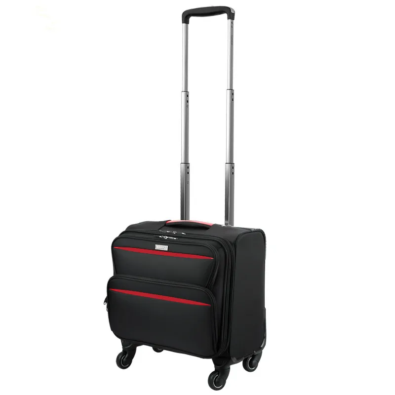 High quality 16 18inches waterproof nylon commercial trolley luggage