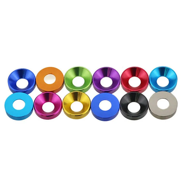 Alloy Aluminium Nylon Countersunk Washer M2 M2.5 M3 M4 M5 Multicolor