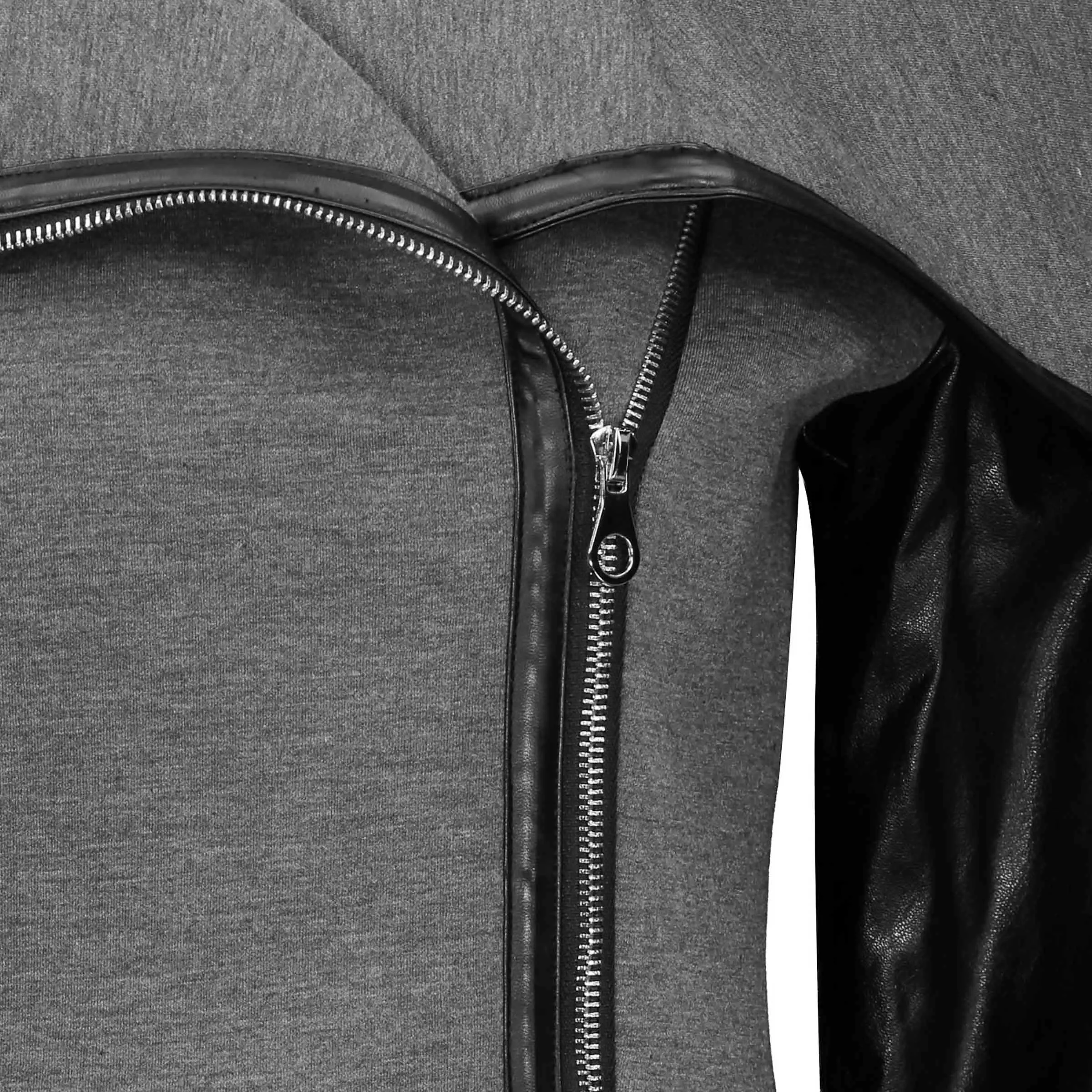 Серая искусственная кожа PU куртка Женская мода Роза зима осень мотоциклетная куртка черная искусственная кожа пальто Верхняя одежда готический