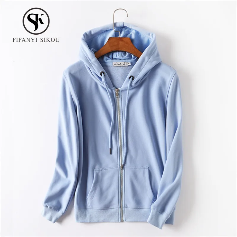 

Women's Casual Hoodies Jacket Fashion Zipper Long sleeve Sweatshirt women 2019 Spring Loose Plus size Hoodie Sweatshirts Coat