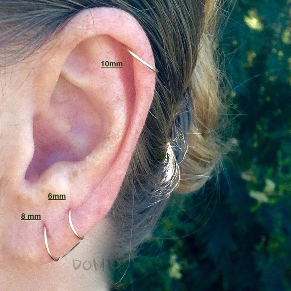 Домино ручной работы кольцо в ухо серьги маленькие обручи спиральные украшения для пирсинга ювелирные изделия подарок для женщин подарок для нее