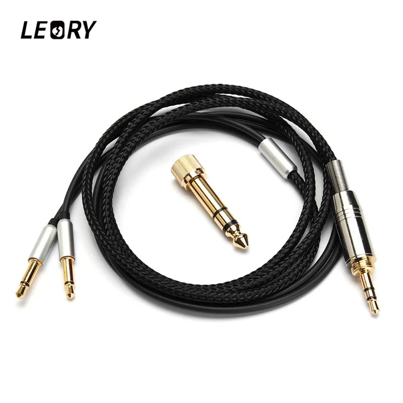 LEORY замена кабель наушников 3,5 мм/6,35 мм до мм 2X3,5 мм аудио кабель обновления для Meze 99 классика/фокусное Elear наушники