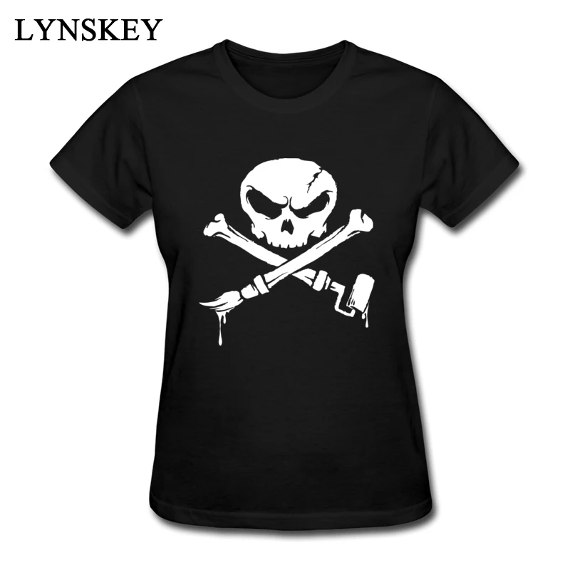 Cool Classic Skull T Shirt For Women Short Sleeve Round Neck 100