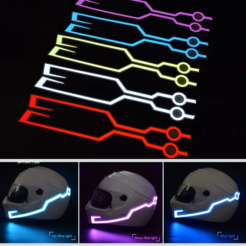 Motorcycle Helmet EL Cold Light Mod Kit Tron Helmets Mode Night Time