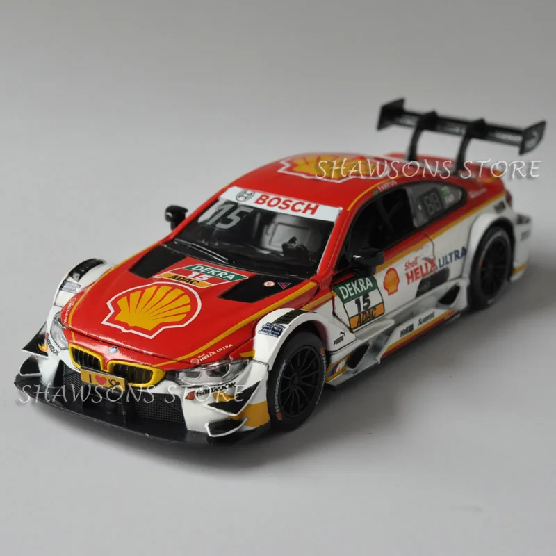 Diecast Car Model Toys 1:32 M4 DTM Racing Team Painting Pull Back Replica with Sound& Light - Цвет: No.15