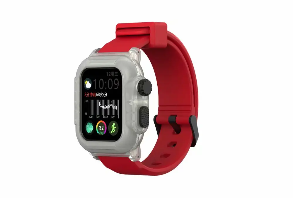 Водонепроницаемый Apple Watch 4 чехол с мягкой силиконовой лентой противоударный Прочный iWatch Защитный чехол для дайвинга в открытом 40 мм 44 мм