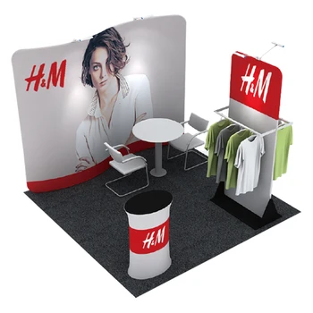

New Arrivels Trade Show Exhibition Booth Tension Fabric Display Backdrop Wall Stand OEM Design