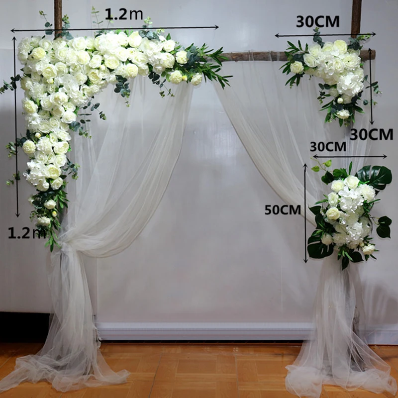 Имитация гортензии роза искусственный ряд цветов на открытом воздухе Свадебная вечеринка украшение арки дизайн Цветочный отель фон Декор