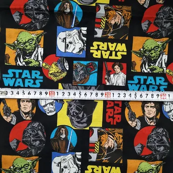 

Fashion Star War Cotton Fabric Star War Hero Master Yoda Printed Fabric Patchwork Cloth Sewing Material DIY Boy Clothing T-Shirt
