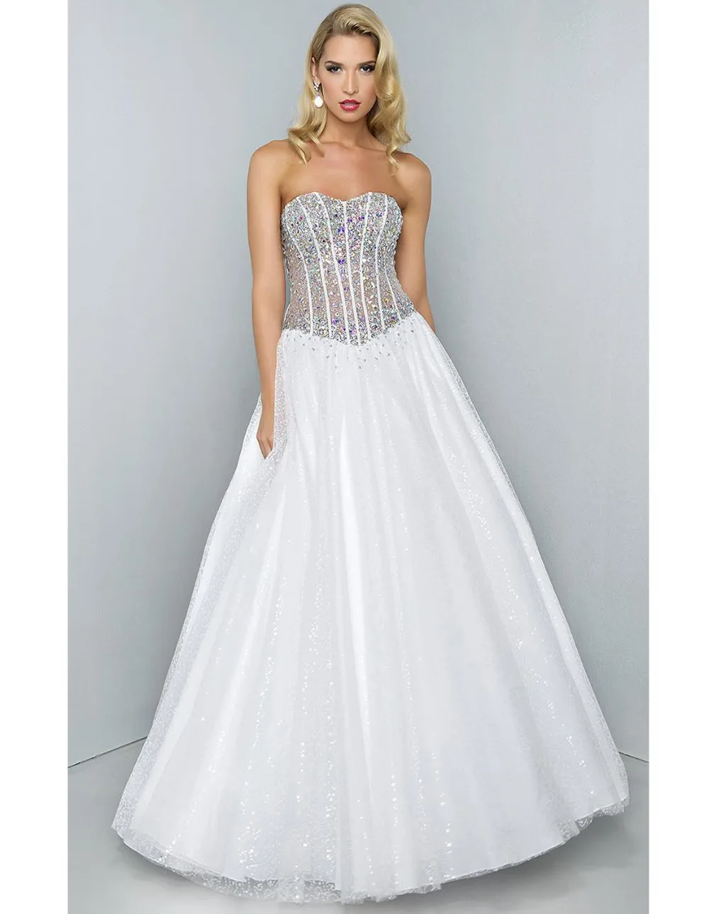 white corset gown