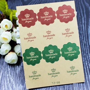 

120Pcs Kraft Sticker Labels "Handmad You For You"Packaging Labels Baking Seal Stickers Paper Self-adhesive Labels For Gift Boxes