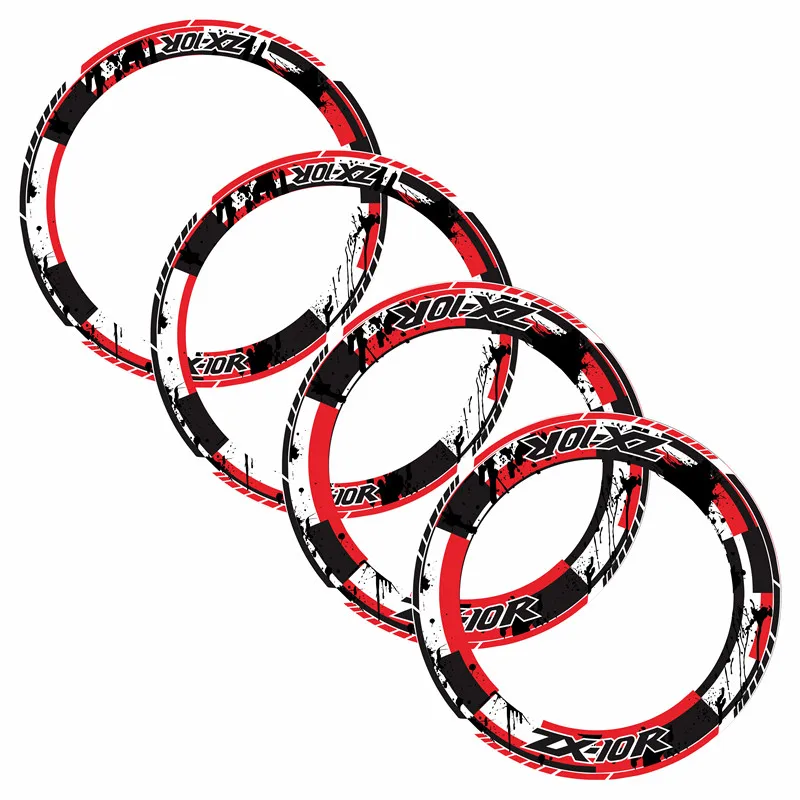 

Motorcycle sticker modified fashion racing reflective wheel decals striped rim decals Fit all KAWASAKI ZX-10R zx10r