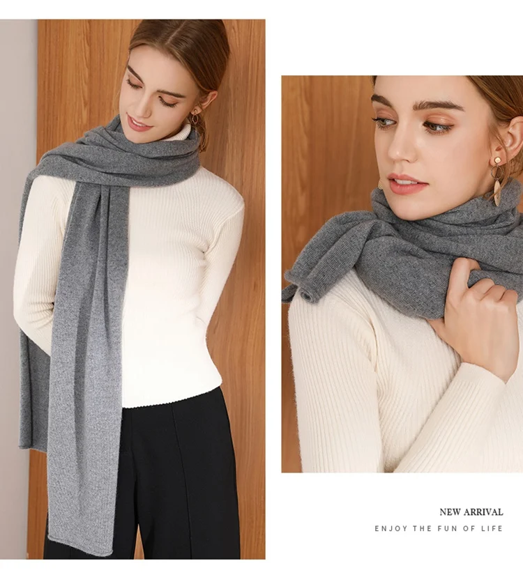 SZDYQH High-quality cashmere scarf 40*180cm solid color women winter cashmere fashion women thick luxury shawl