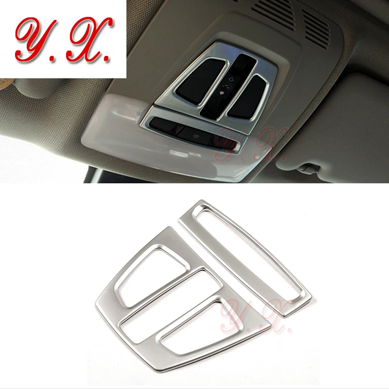 

2pcs For bmw F20 F30 F32 F34 X5 F15 X6 F16 1 2 3 series Car Reading Light Decorative Chrome ABS Cover Trim Interior Accessories