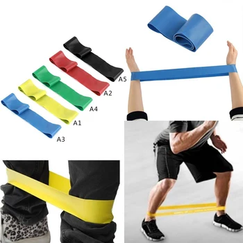 

1Pcs Portable Yoga strap Fitness elastic exercise resistance bands pilates Training Band Body Stretching Belt workout equipment