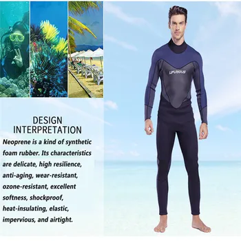 

LIFURIOUS 3MM Wetsuits Diving Suit Neoprene Thick Warm Wetsuit Deep Snorkeling Conjoined Spot Surf Clothing