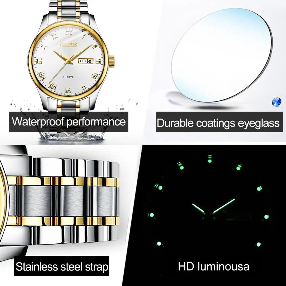 OLEVS Men's Watches Gold / Military / Sport Watch Men Wrist Watch Men's Clock Top Brand Luxury Quar