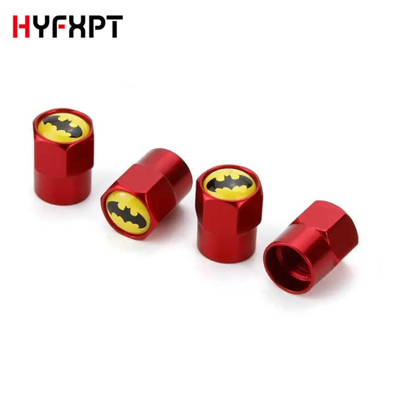 

4pcs/set Car Tire Valve Caps Batman Emblem Logo Motorcycle Tyre Stems Cap Accessories
