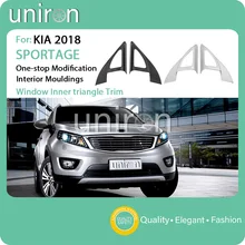 Uniron стайлинга автомобилей интерьера аксессуары столб окна внутренняя Треугольники накладка ABS Chrome Frame для KIA SPORTAGE R 2018 2019