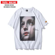 

TKPA 2018 Summer Male T-Shirts Virgin Mary Printed Short Sleeve Tshirts Hip Hop T Shirt Streetwear Casual Cotton Tops Tees New