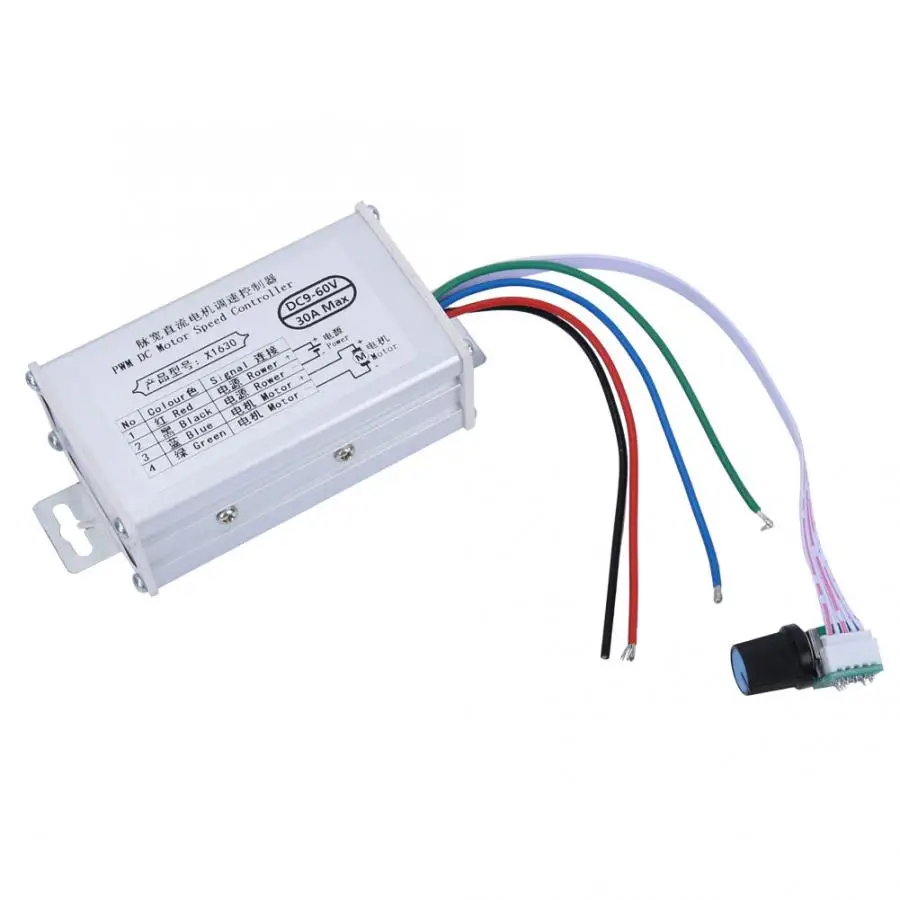 DC 9-60V 30A PWM DC Brush Motor Speed Controller Adjustable Electric Motor Speed Regulator Motor Speed Controller