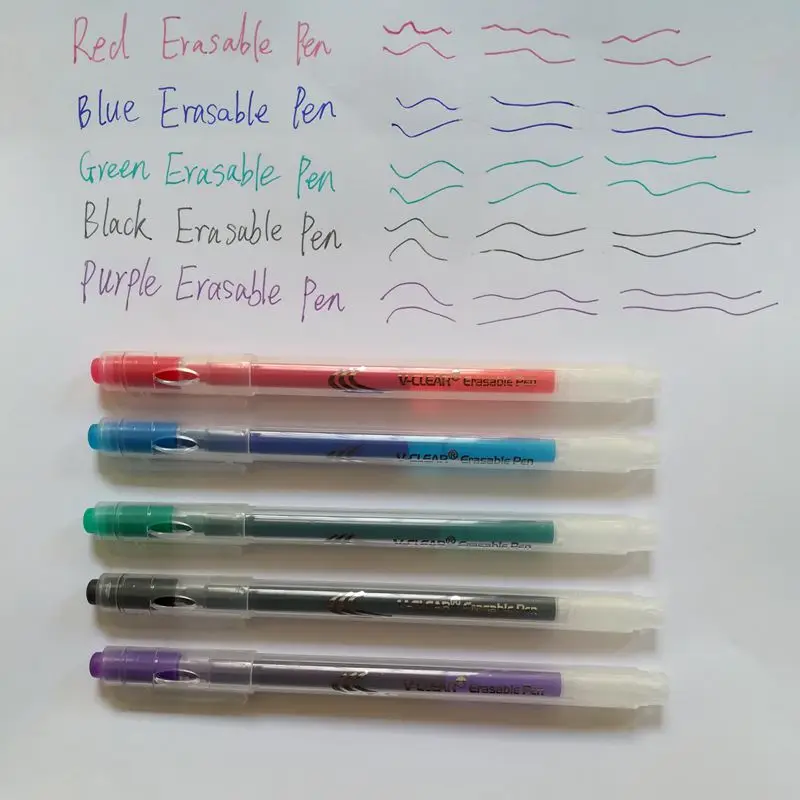 VCLEAR 0,7 мм 5 шт. стираемая ручка унисекс Волшебная гелевая ручка Канцтовары офисный школьный принадлежности фрикционная ручка Милая Новинка Ручка frixion - Цвет: 5 Colors Pen each1