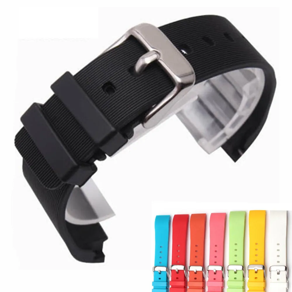 

Black Colorful 20mm Rubber Waterproof Watch Strap Band Watchband For Santos Watchband Repalce