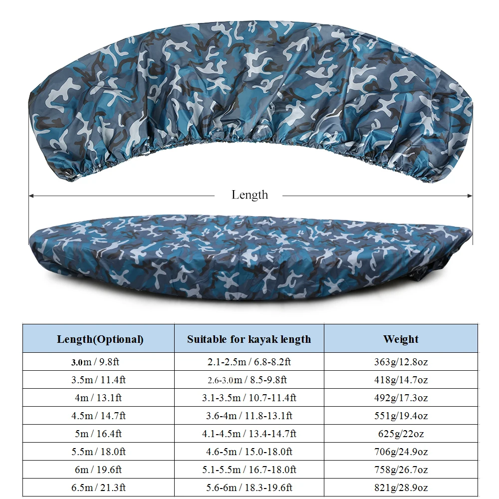 Kayak Storage Cover Universal Sport Waterproof Nylon Solar UV Resistant Dust Storage Cover Boat Canoe Dust Cover Shield