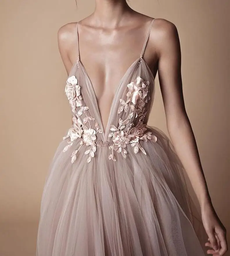 Sexy Backless Country Beach Wedding Dresses 2019 A Line 3D Floral Plus Size Sequined Cheap Greek Boho Bridal Gowns Vestido De Novia (3)