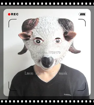 

Free Shipping Hot Selling Halloween Goat/Sheep Head Latex Mask Party Animal Toy/Prop animal mask