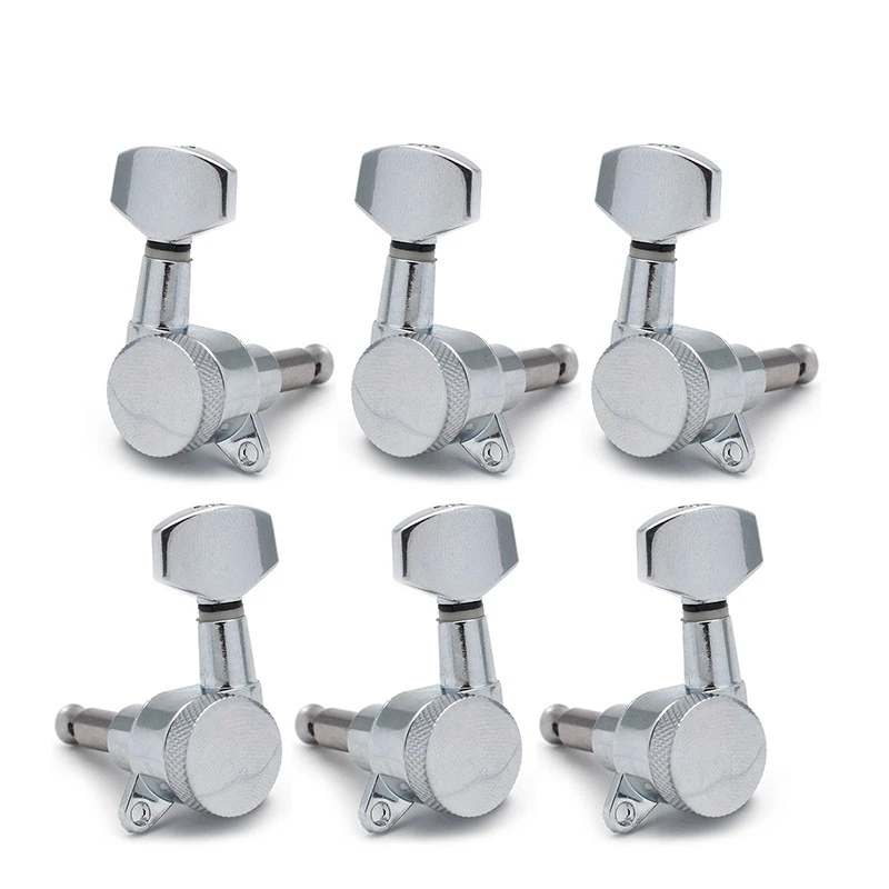 

6pcs Silver Metal Guitar Knobs Folk Acoustic Guitar Knobs Fully Enclosed Metal Tuning Enclosed Knob