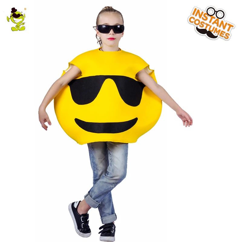 Girls Cool funny emoji costumes kids Children fancy mascot Christmas