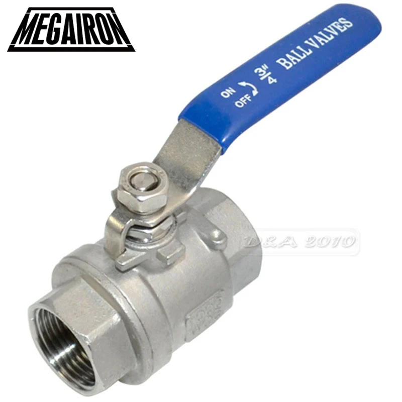 Megairon BSPT 3/4 &quot DN20 Female Нержавеющая сталь SS316 Двухкомпонентный клапан Шаровой кран с