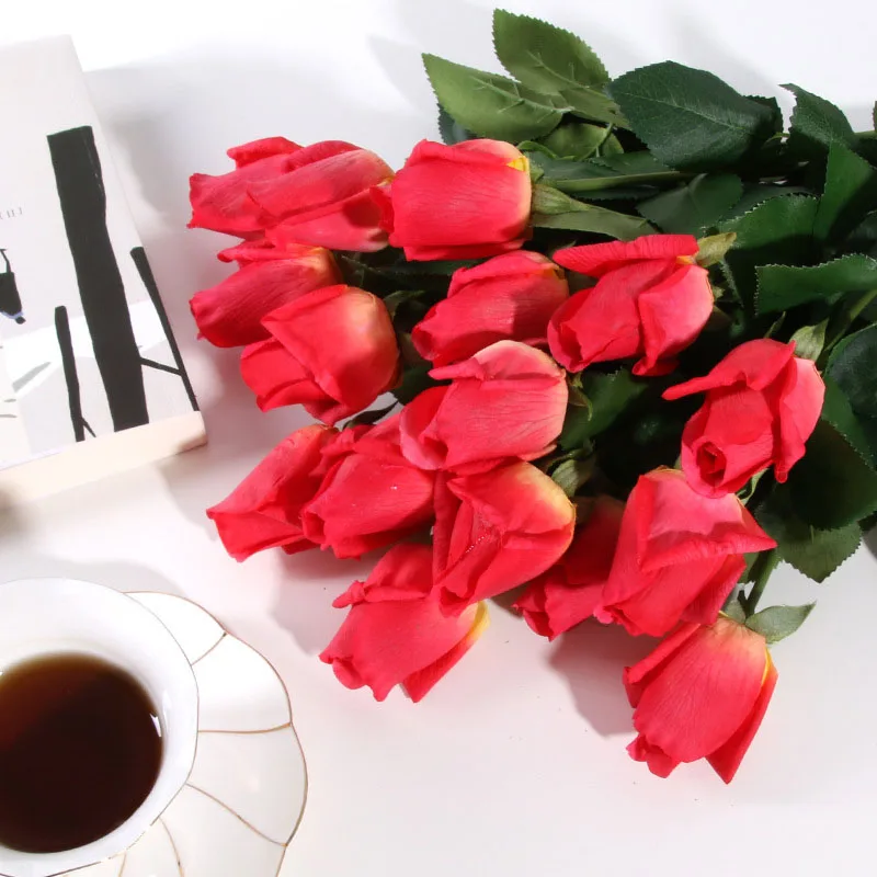 

54CM Artificial Flowers Rose Moisturizing Lover Rose Simulation Valentine's Day Bouquet Home Wedding Decoration Flower