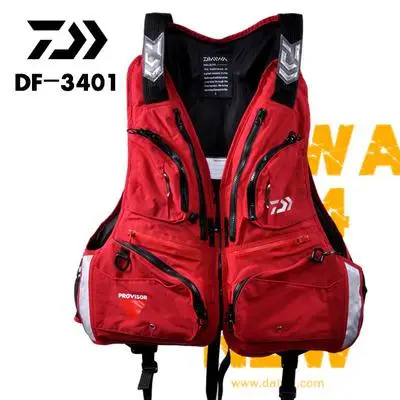 Новинка Daiwa одежда для рыбалки плавучие 120 кг рыболовный жилет известный бренд Профессиональный жилет безопасности человек многокарманный Рыболовный Жилет - Цвет: Красный