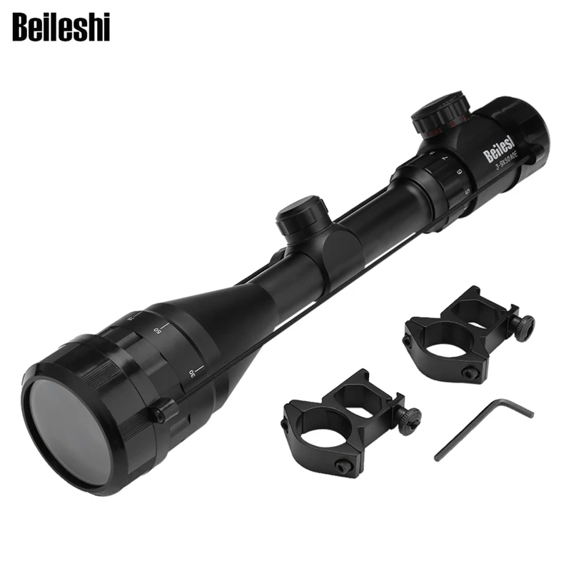 

3 - 9X50AOEG Tactical Hunting Riflescope Sight Fast Focus Rifle Scope Red Dot Black Telescope for Hunting Shotguns