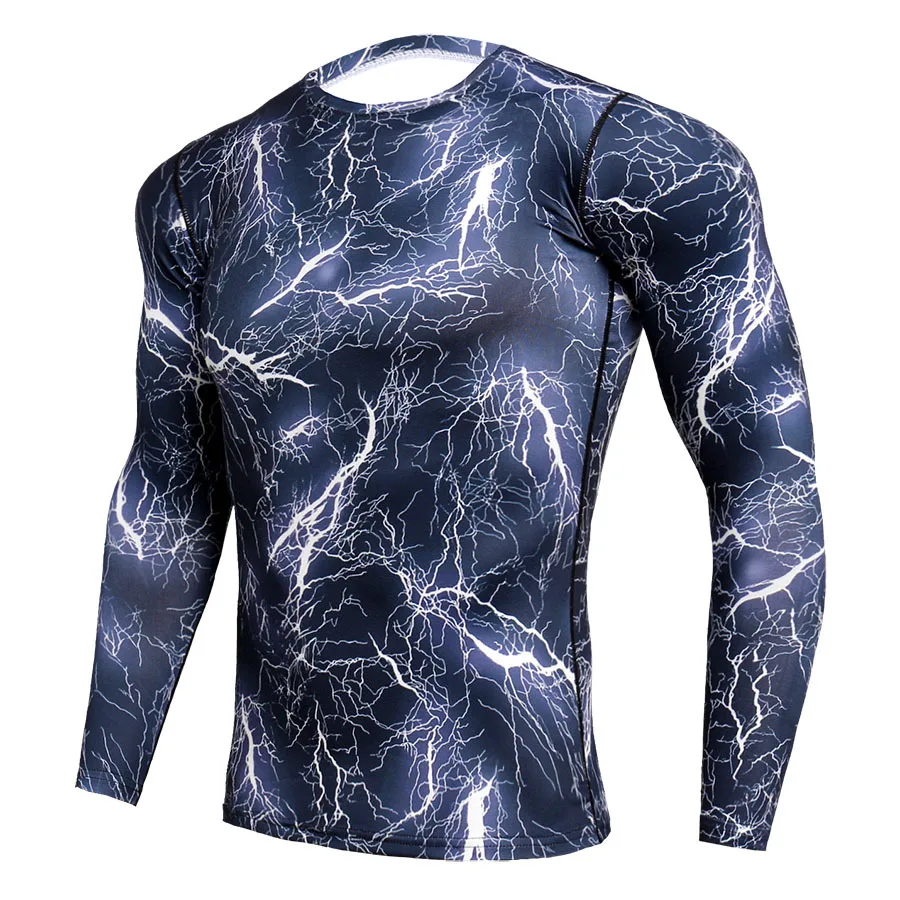 Камуфляж 3D футболка компрессионный комплект для мужчин бег трусцой костюмы фитнес спортивные наборы рубашка с длинными рукавами и брюки тренировочные трико для спортзала