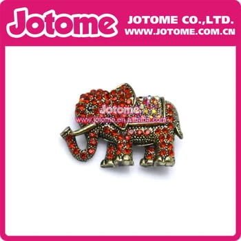 

Red AB Austrian Rhinestone Elephant Bronze Tone Brooch Pin/Band Elephant Animal Resin Brooch Badges Backpack Clothes Decoration