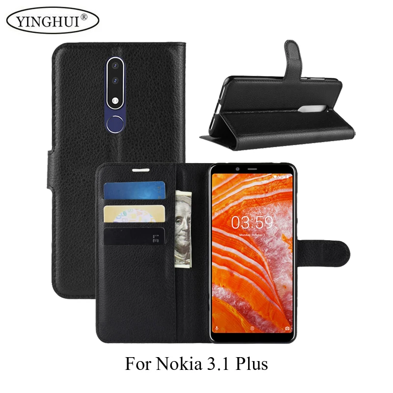 

For Nokia 3.1 Plus Case Wallet Style PU Leather Case For Nokia 3.1 Plus With Stand Function And Card Holder