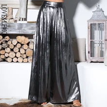 Love & Lemonade Silver Wide Leg Pants