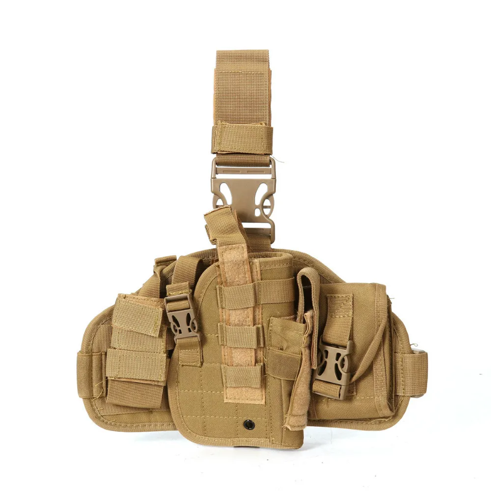 

Military Tactical Puttee Thigh Combined Leg Pistol Gun Holster Pouch Quick Release Buckle For RH any Pistol Glock 1911 M92