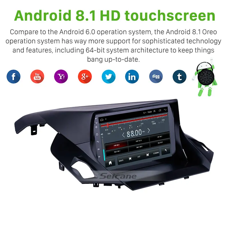 Seicane 2Din Android 8,1 9 дюймов Автомагнитола для Ford Escape 2013 головное устройство WiFi стерео gps мультимедийный плеер