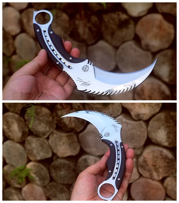 HS инструменты Военный нож Karambit с фиксированным лезвием, тактический нож для выживания с ножом Kydex для охоты на открытом воздухе, кемпинга