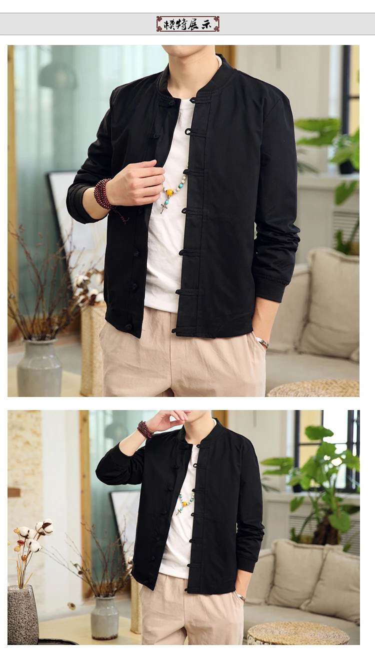 New Spring Bomber Jacket ArmyGreen Chinese Style Men Jackets Cotton Casual Shirt Coats Traditional Clothes chaqueta hombre