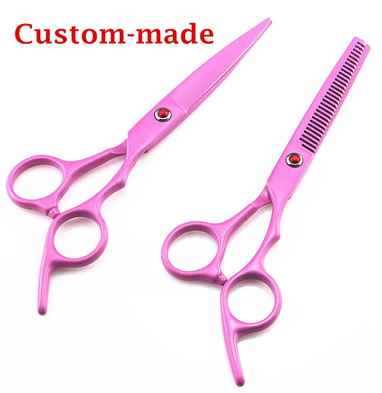 Парикмахерские ножницы для стрижки волос классические розового цвета 440с 6